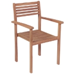 Sedie da Giardino 2 pz con Cuscini Crema Massello di Teak