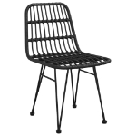 Sedie da Giardino 2pz Nere 48x62x84 cm Rattan PE