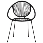 Sedie da Giardino 2 pz in Rattan PVC Nero