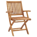 Sedie da Giardino 2 pz Cuscini Bianco Crema in Massello di Teak