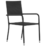 Sedie da Pranzo da Esterni 6 pz in Polyrattan Nero