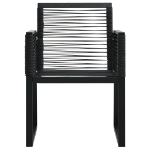 Sedie da Giardino 4 pz in Corda in Rattan Nero