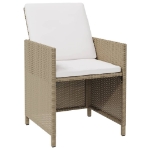 Sedie da Giardino con Cuscini 4 pz in Polyrattan Beige