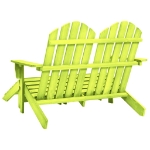 Sedia 2 Posti Adirondack con Ottomana in Abete Massello Verde