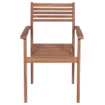 Sedie da Giardino 2 pz con Cuscini Crema Massello di Teak