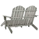 Sedia 2 Posti Adirondack con Ottomana in Abete Massello Grigio