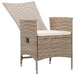 Sedie da Esterno 2 pz con Cuscini in Polyrattan Beige