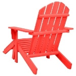 Sedia Giardino Adirondack con Ottomana Massello di Abete Rossa