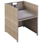 Sedie da Giardino 2 pz con Cuscini in Polyrattan Beige