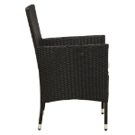 Sedie da Giardino 2 pz con Cuscini in Polyrattan Nere