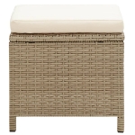 Sgabelli da Giardino 2 pz con Cuscini in Polyrattan Beige