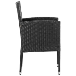 Sedie da Giardino 2 pz in Polyrattan Nero