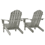 Sedie da Giardino Adirondack con Tavolino Legno Abete Grigio