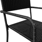 Sedie da Pranzo da Esterni 6 pz in Polyrattan Nero