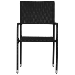 Sedie da Pranzo per Esterni 2 pz in Polyrattan Nero