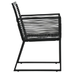 Sedie da Giardino 4 pz in Corda in Rattan Nero