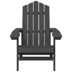 Sedia da Giardino con Tavolo Adirondack in HDPE Nero