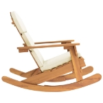 Sedia a Dondolo Adirondack con Cuscini Legno Massello di Acacia