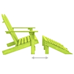 Sedia 2 Posti Adirondack con Ottomana in Abete Massello Verde