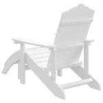 Sedia da Giardino Adirondack con Poggiapiedi Bianca HDPE