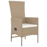 Set da Pranzo da Giardino 5 pz con Cuscini Beige in Polyrattan