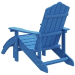 Sedia da Giardino Adirondack con Poggiapiedi Blu Acqua HDPE