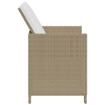 Sedie da Giardino con Sgabelli 2 pz in Polyrattan Beige