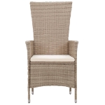 Sedie da Esterno 2 pz con Cuscini in Polyrattan Beige