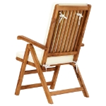 Sedie da Giardino con Cuscini 2 pz Legno Massello di Teak Crema