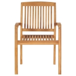 Sedie da Giardino 2pz con Cuscini Bianco Crema in Teak Massello