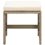 Sgabelli da Giardino 2 pz con Cuscini in Polyrattan Beige