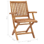 Sedie da Giardino Pieghevoli 4 pz in Legno Massello di Teak