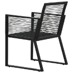 Sedie da Giardino 4 pz in Corda in Rattan Nero