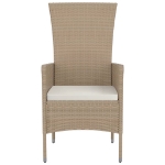 Sedie da Giardino con Cuscini 2 pz in Polyrattan Beige