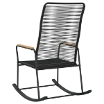 Sedia a Dondolo da Giardino Nera 59x79,5x104 cm Rattan PVC