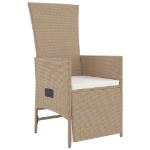 Set da Pranzo da Giardino 5 pz con Cuscini Beige in Polyrattan