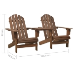 Sedie da Giardino Adirondack con Tavolino Legno Abete Marrone