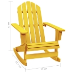 Sedia a Dondolo da Giardino Adirondack Massello di Abete Giallo