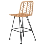 Sgabelli da Bar 2 pz 45x56x103,5 cm Rattan PE e Acciaio