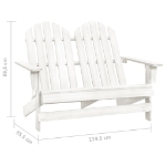 Sedia 2 Posti da Giardino Adirondack in Abete Massello Bianco