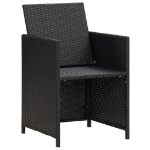 Sedie da Giardino 4 pz in Polyrattan Nero