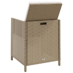 Sedie da Giardino con Cuscini 4 pz in Polyrattan Beige