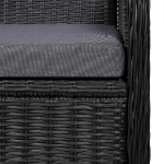 Sedie da Esterno con Cuscini 2 pz Polyrattan Nero