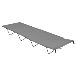 Lettino da Campeggio 180x60x19cm Tessuto Oxford e Acciaio Grigio