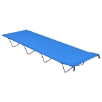 Lettino da Campeggio 180x60x19cm Tessuto Oxford e Acciaio Blu