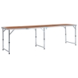 Tavolo da Campeggio Pieghevole in Alluminio 240x60 cm