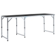 Tavolo da Campeggio Pieghevole in Alluminio Grigio 180x60 cm