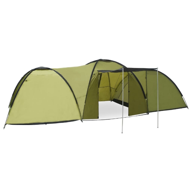 Tenda Igloo da Campeggio 650x240x190 cm per 8 Persone Verde
