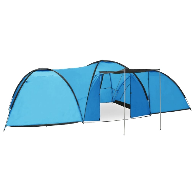 Tenda Igloo da Campeggio 650x240x190 cm per 8 Persone Blu