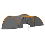 Tenda Igloo Campeggio 650x240x190 cm 8 Persone Grigio Arancione